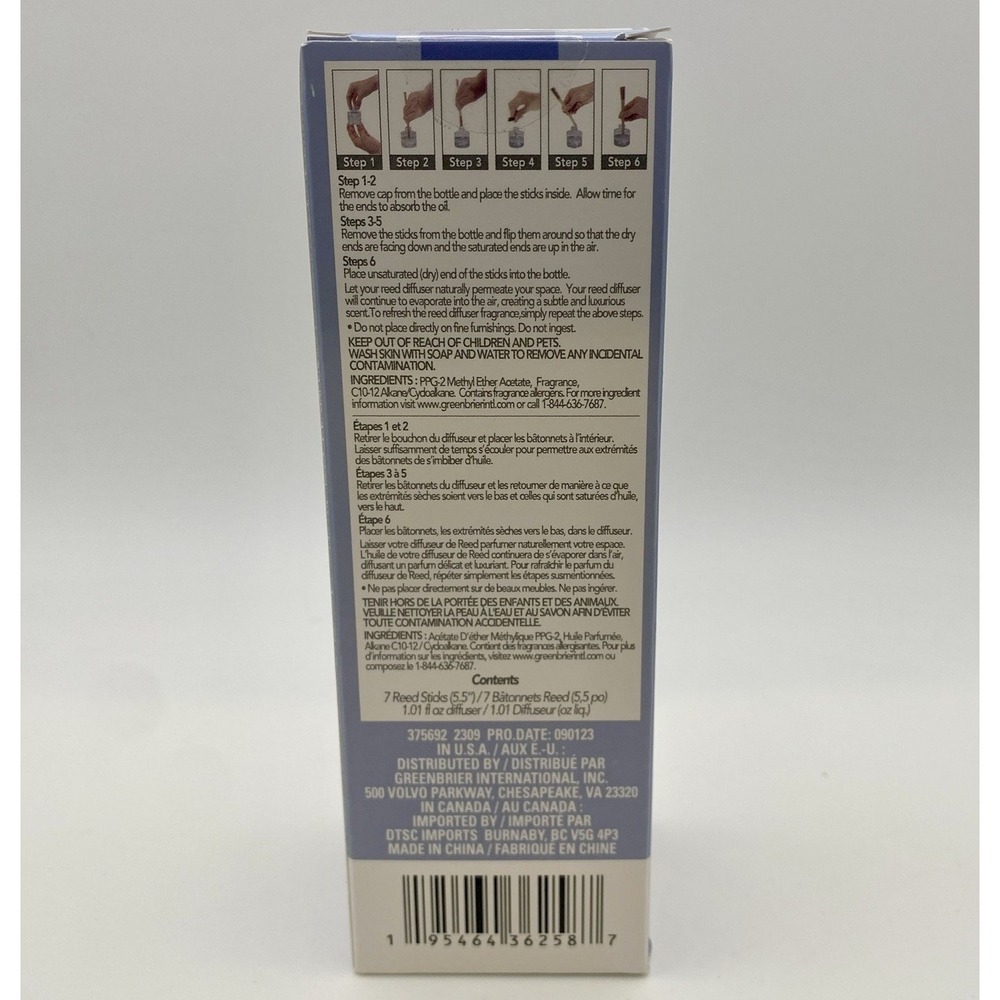 Balance Reed Diffuser Equilibre  Aromatherapy 1.01oz 7‎ Reed Sticks - Picture 3 of 7
